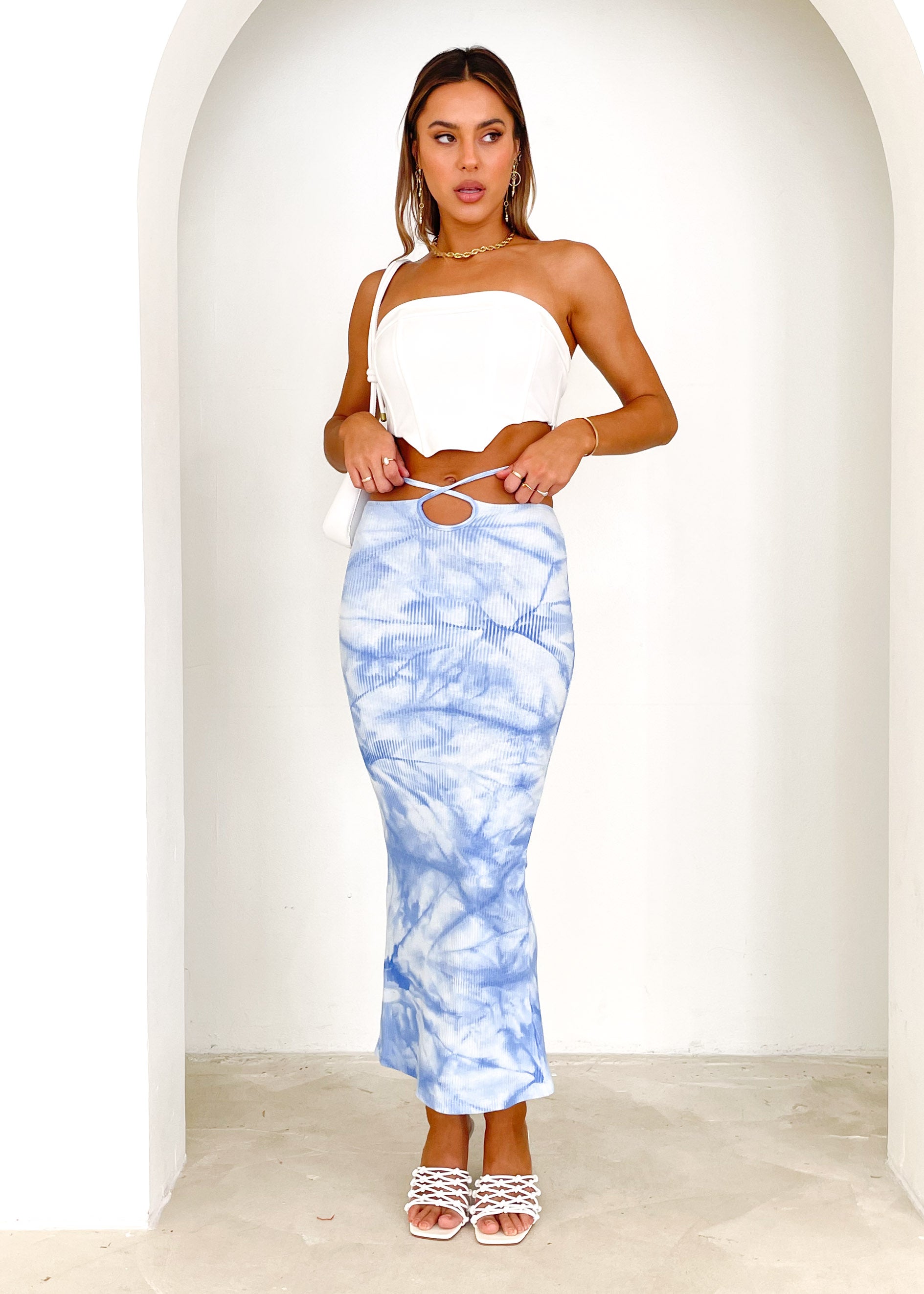 Kiora Midi Skirt - Blue Dye