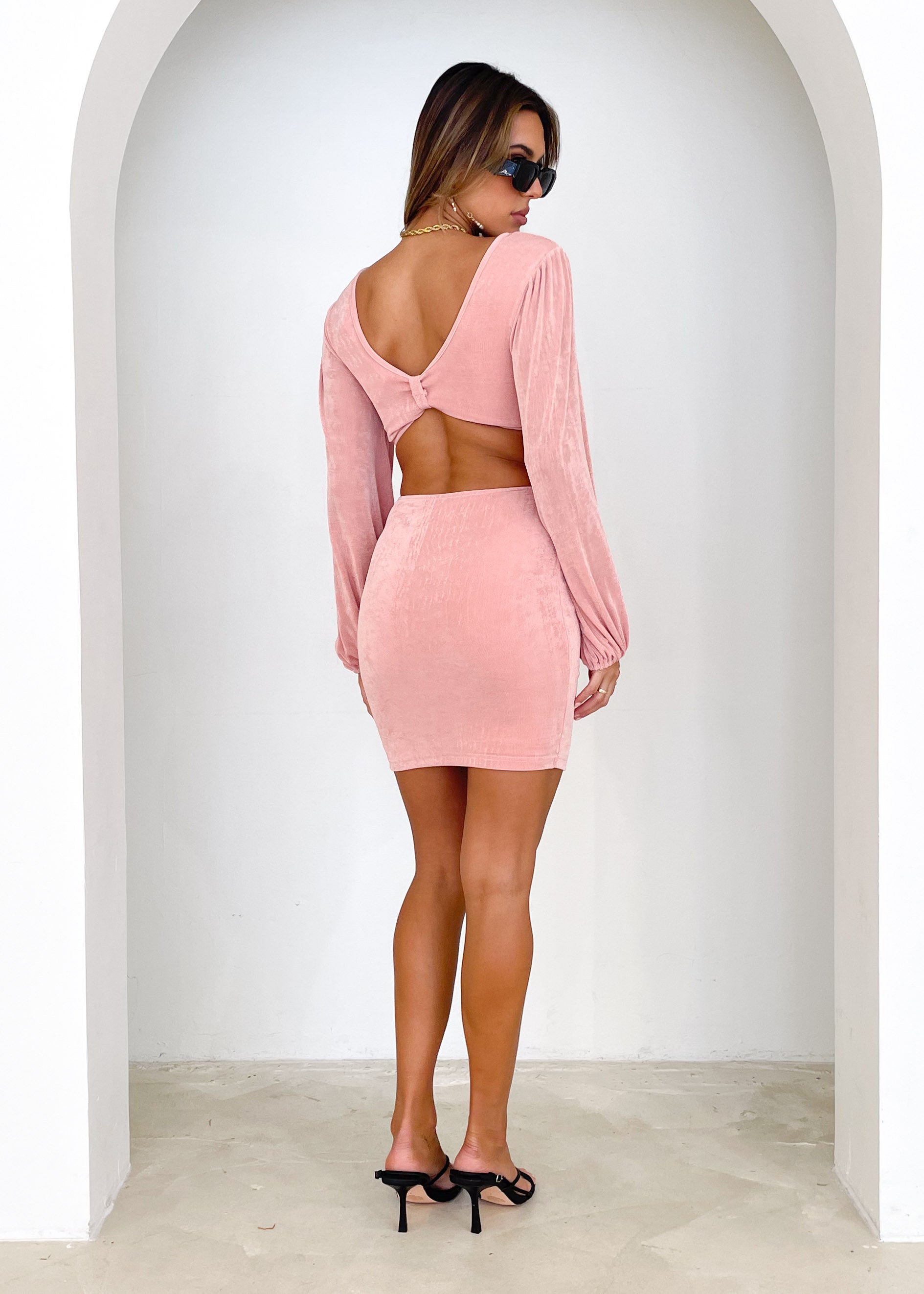 Brave Hearted Cut Out Dress - Blush