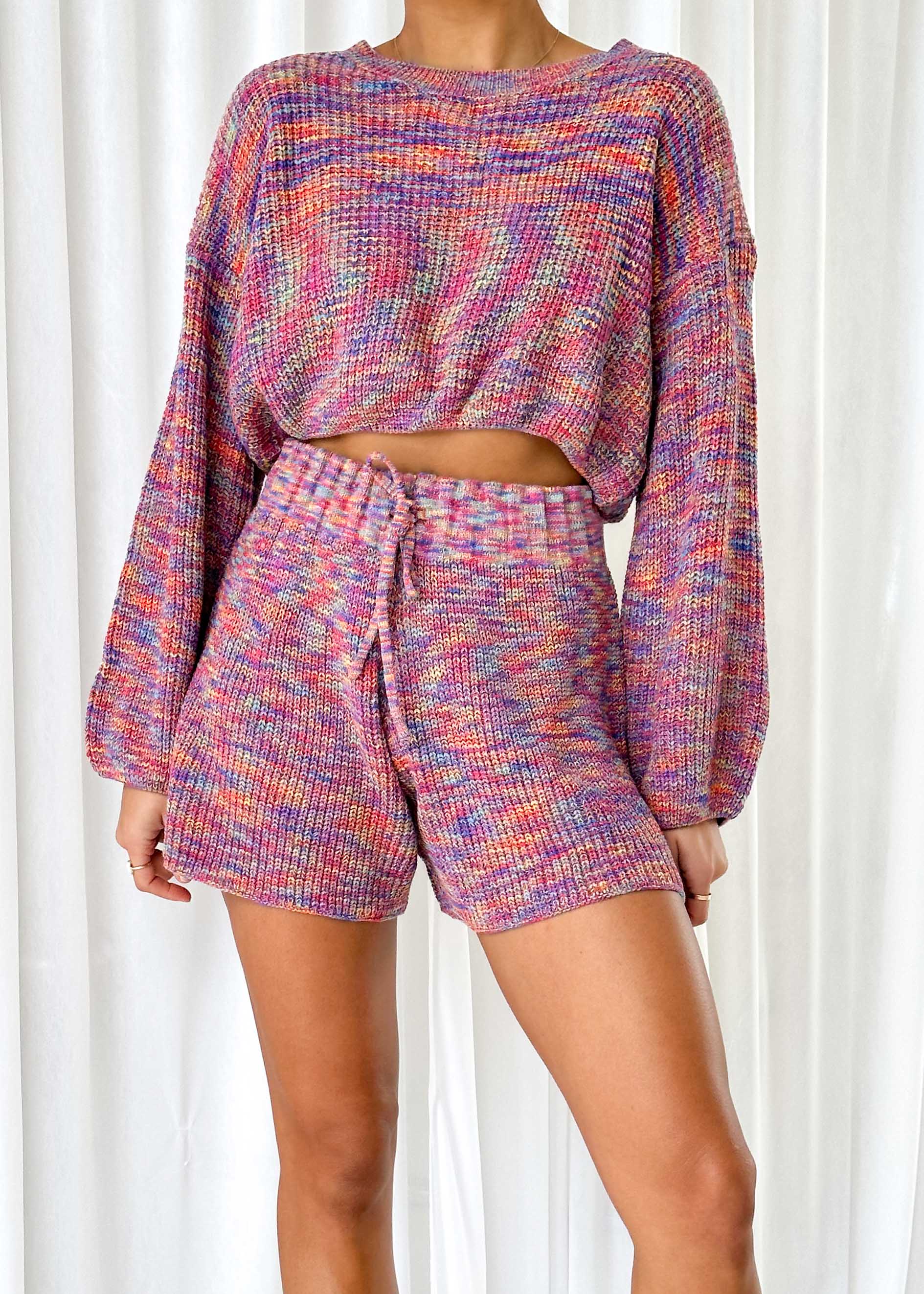 Luciana Knit Shorts - Purple Multi