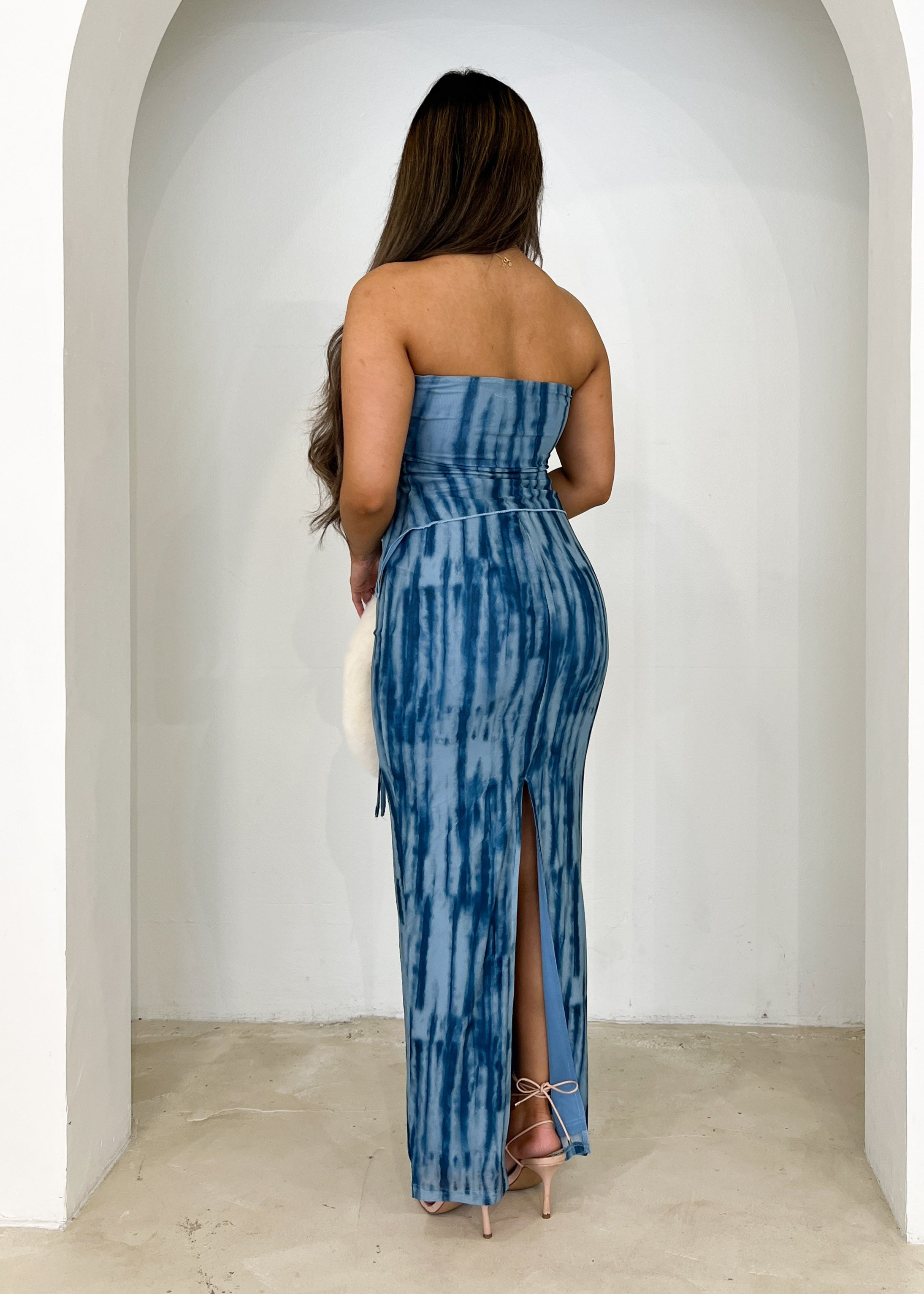 Inaya Low Rise Skirt - Jean Print