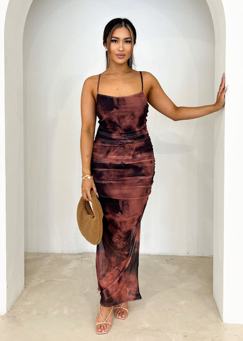 Neille Midi Dress - Rose Tie Dye