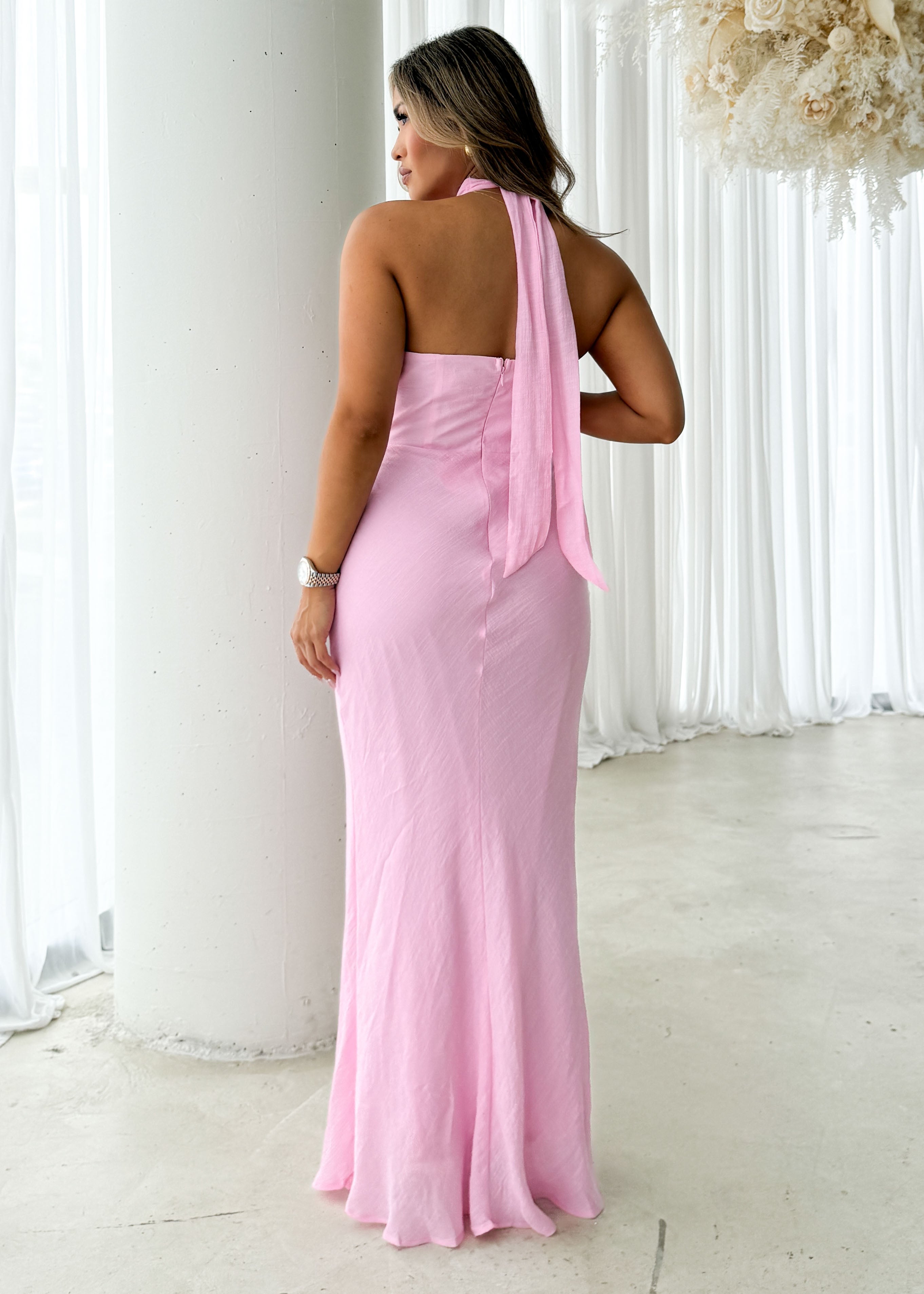 Ezra Halter Maxi Dress - Pink
