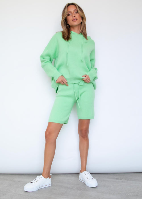 Emersyn Hooded Sweater - Lime