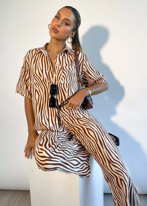 Kyaah Shirt - Brown Zebra