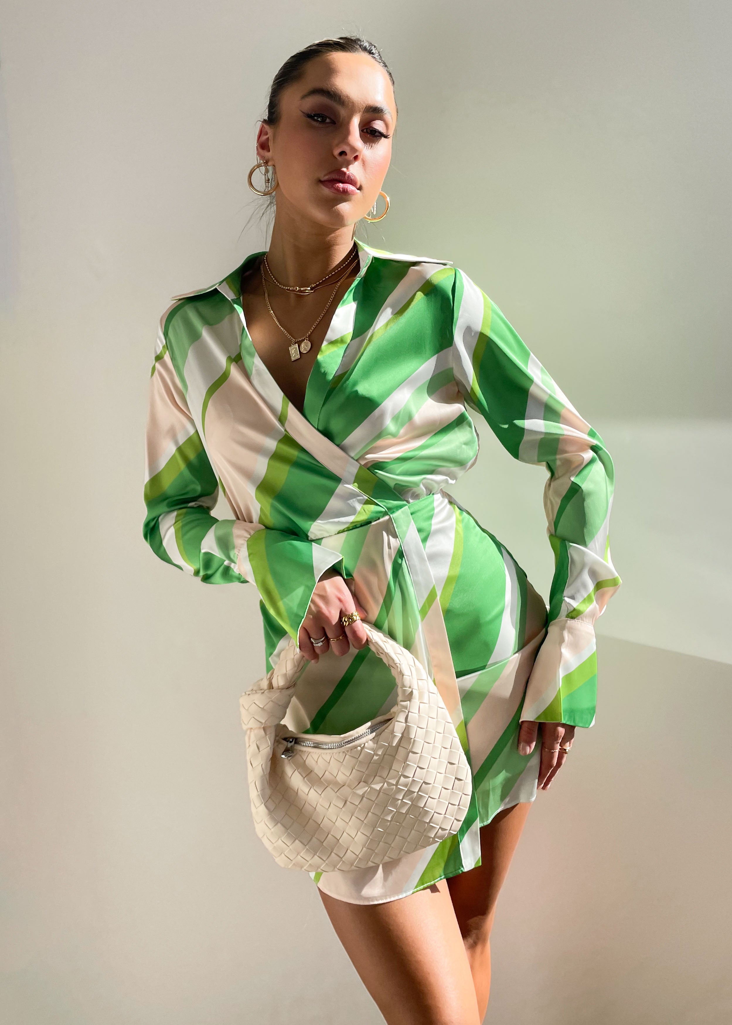 Zoriana Mini Dress - Green Splice