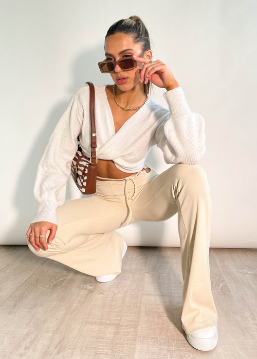 Nobody Knows Flare Pants - Beige