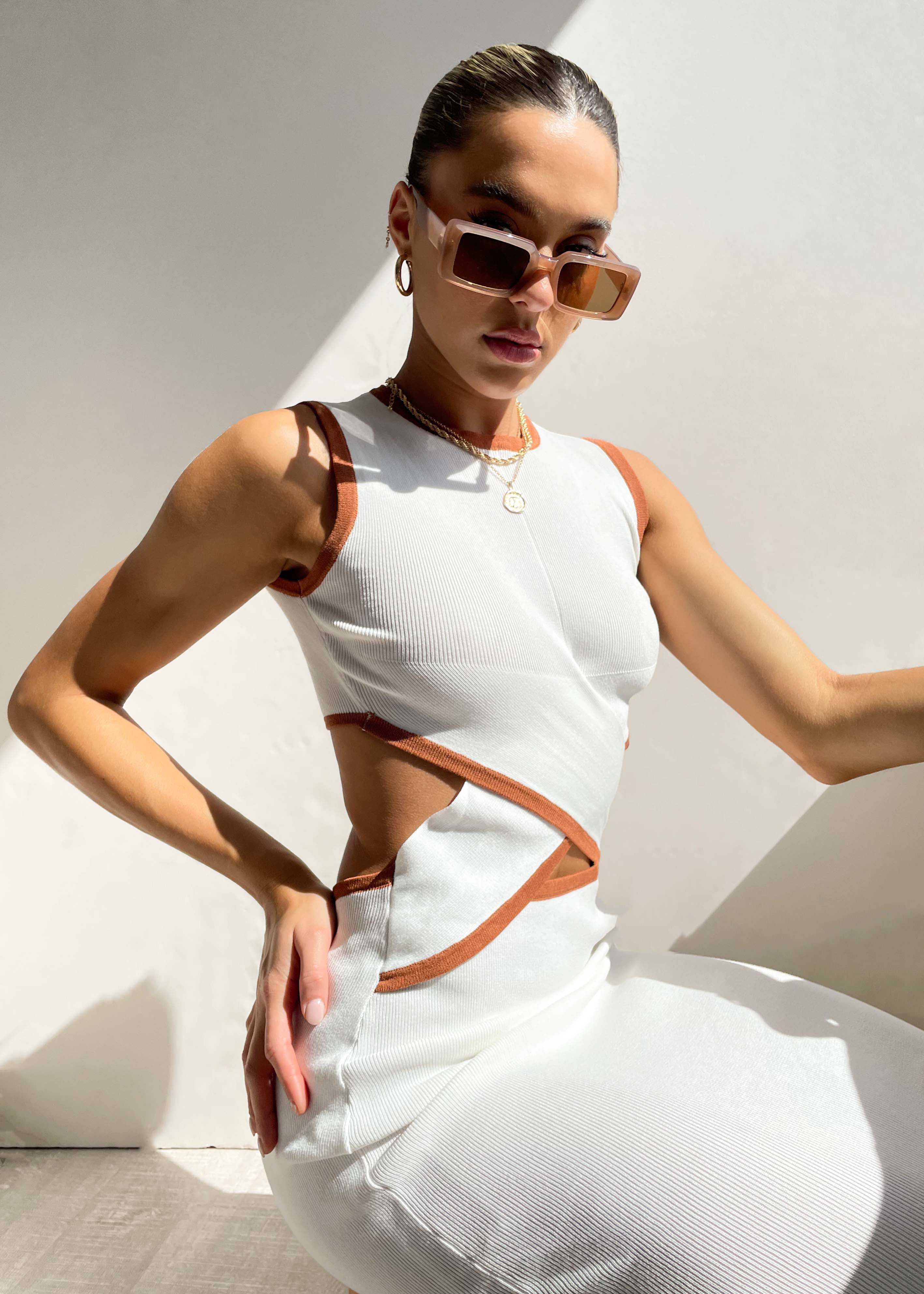 Jimmie Knit Midi Dress - Off White