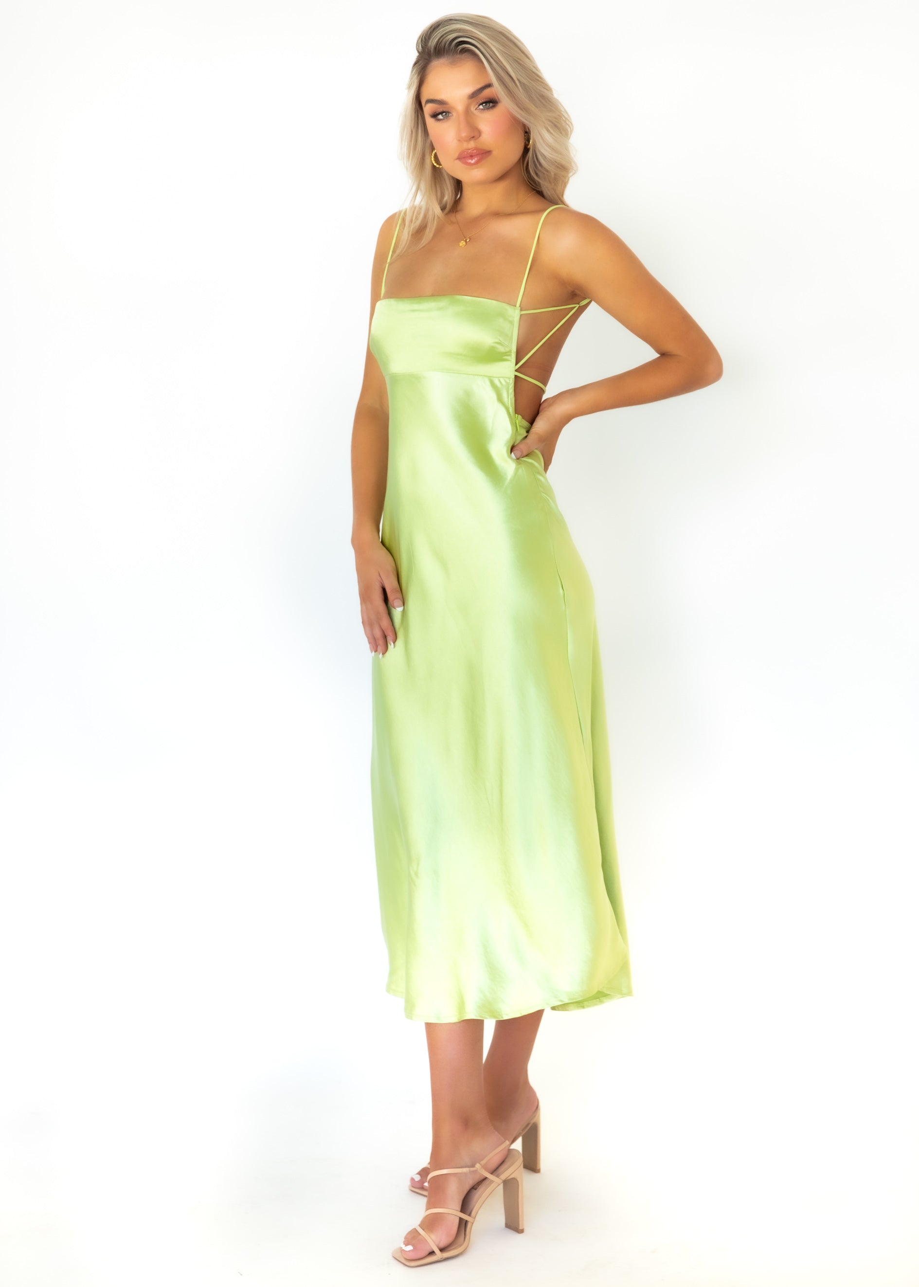 Dallias Midi Dress - Lime