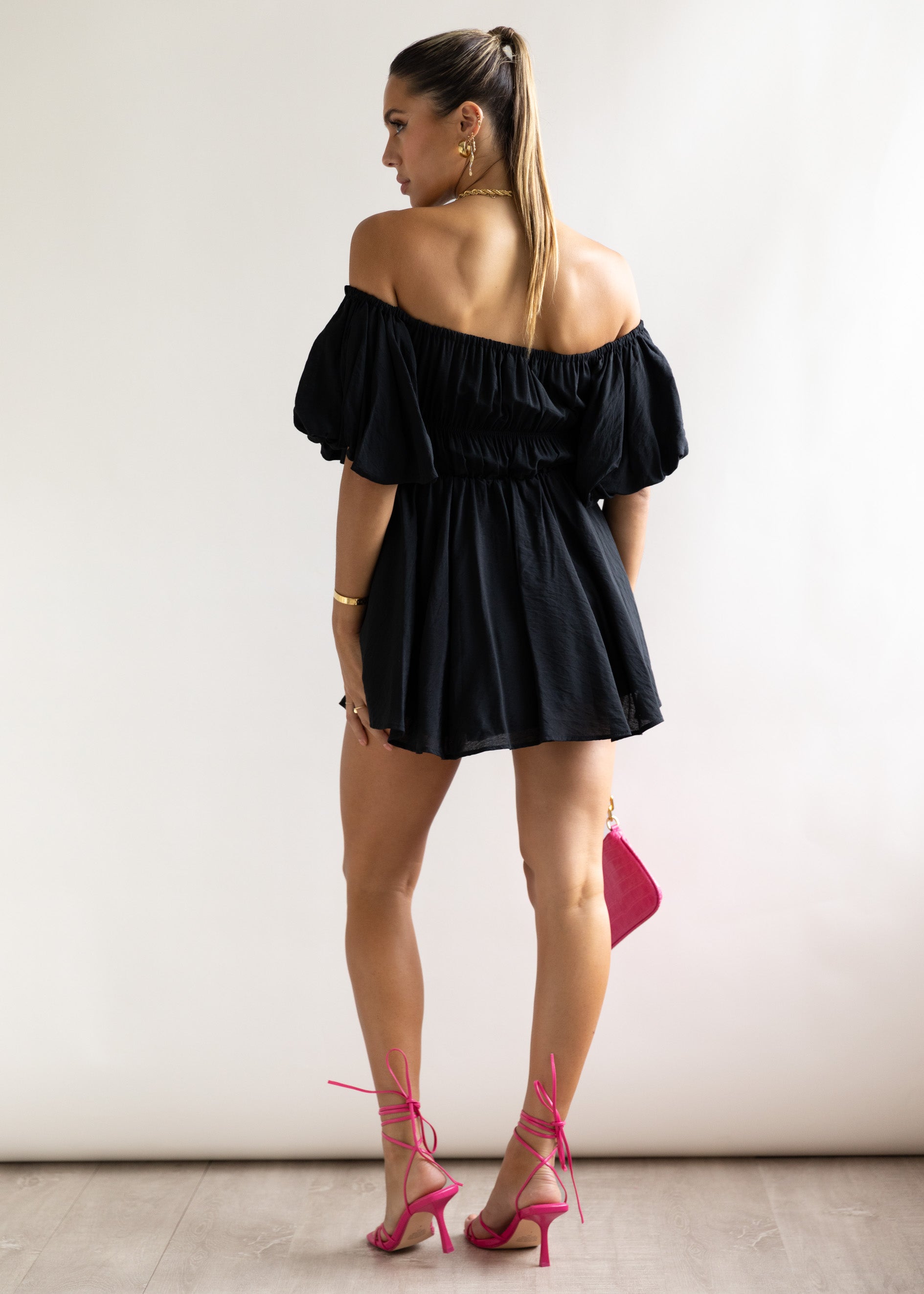 Tami Off Shoulder Dress - Black