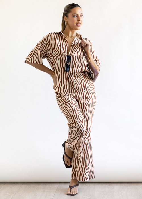 Kyaah Shirt - Brown Zebra