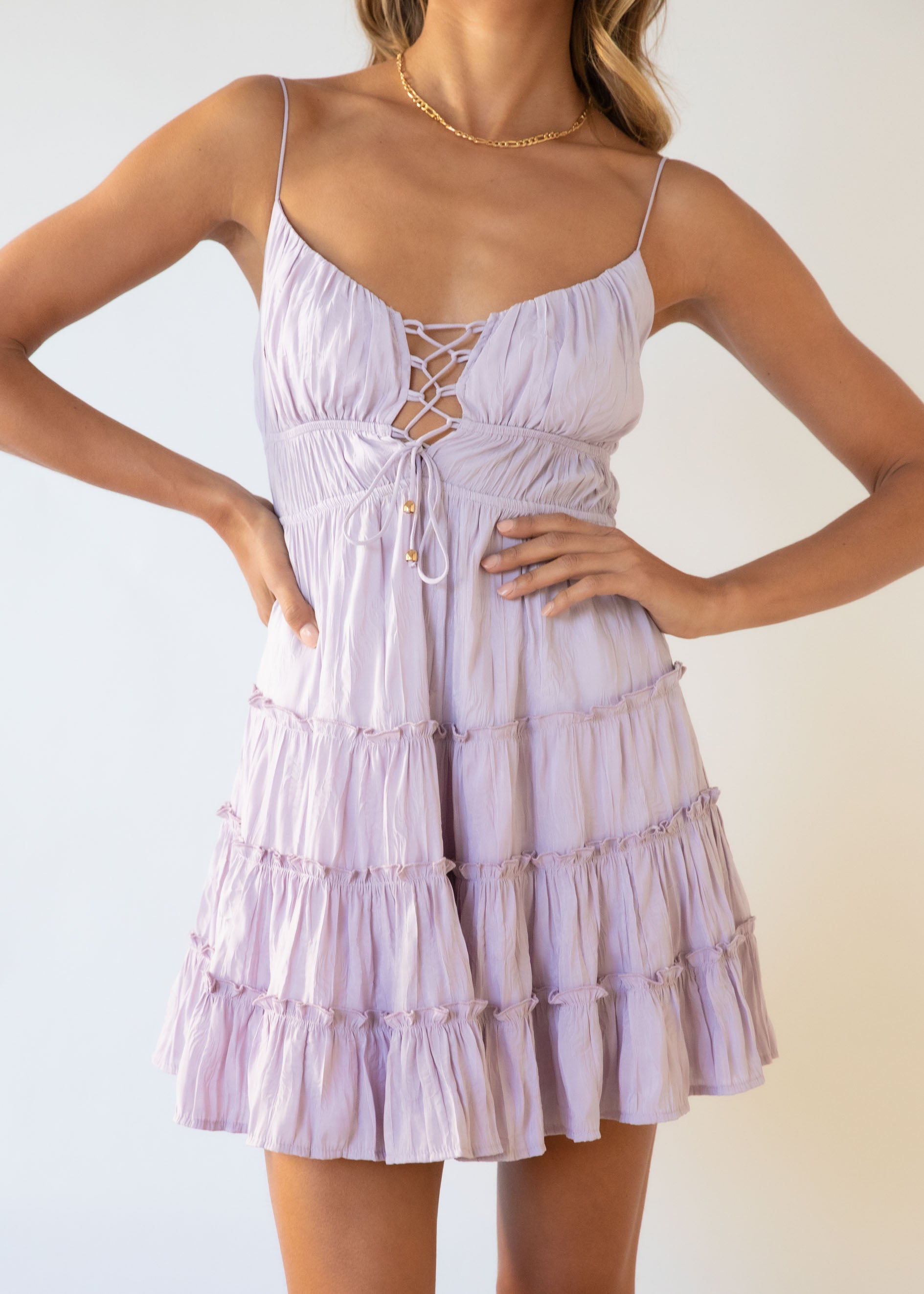 Laced And Ready Dress - Lilac